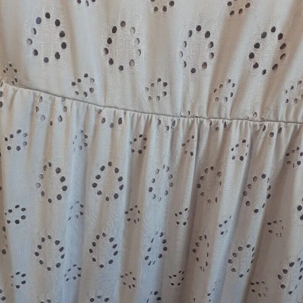 As U Wish Dress Womens XL Lavender Eyelet‎ Babydoll Style Mini Ruffle Hem